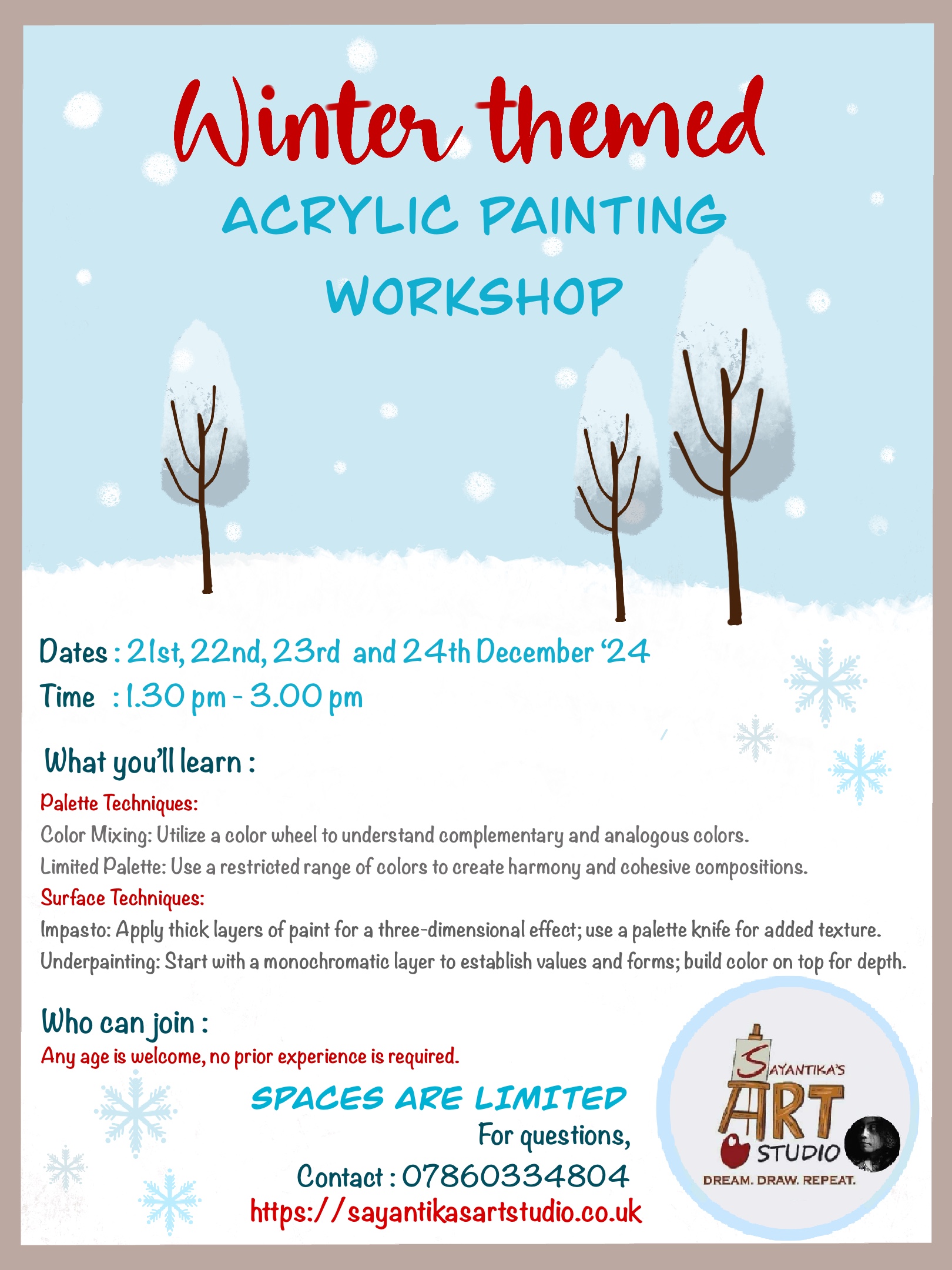 Winter holiday workshop